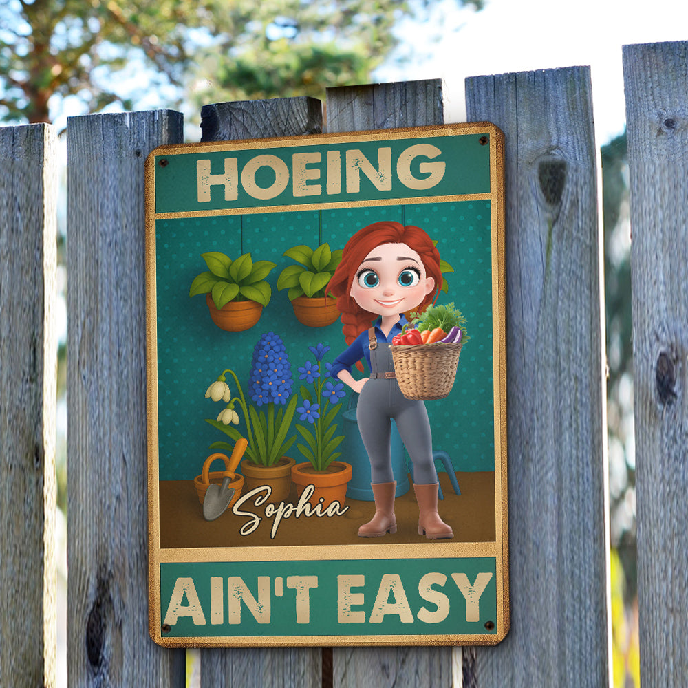 Gardening Work Is Very Hard - Personalized Custom Metal Sign