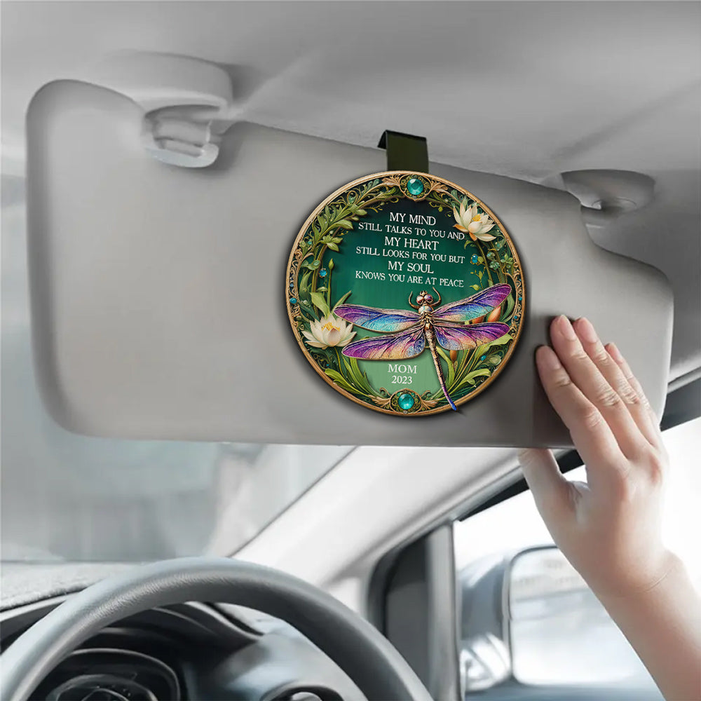 My Mind My Heart My Soul Dragonfly - Personalized Custom Car Visor Clip