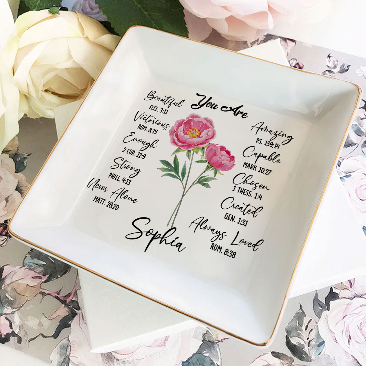 A Friend Is Like A Flower - Personalized Custom Jewelry Dish