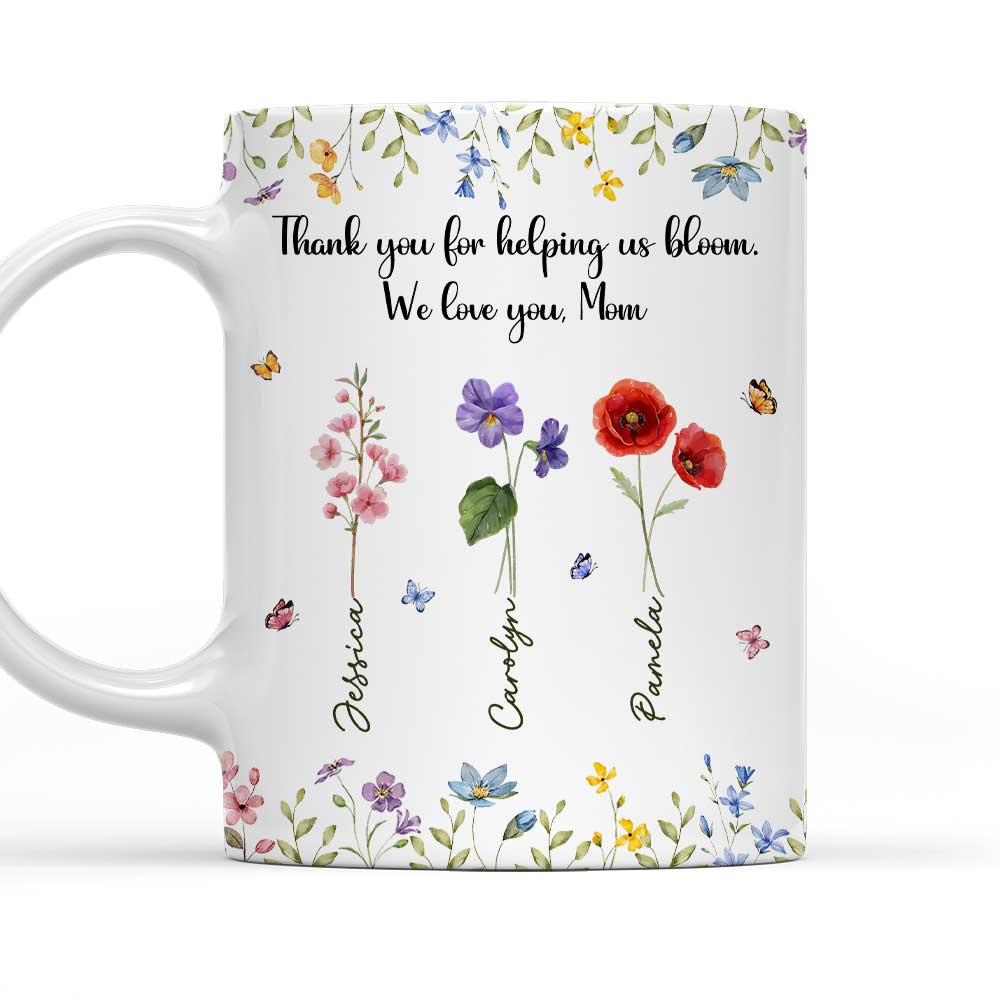 Thank For Helping Us Bloom - Personalized Custom Coffee Mug