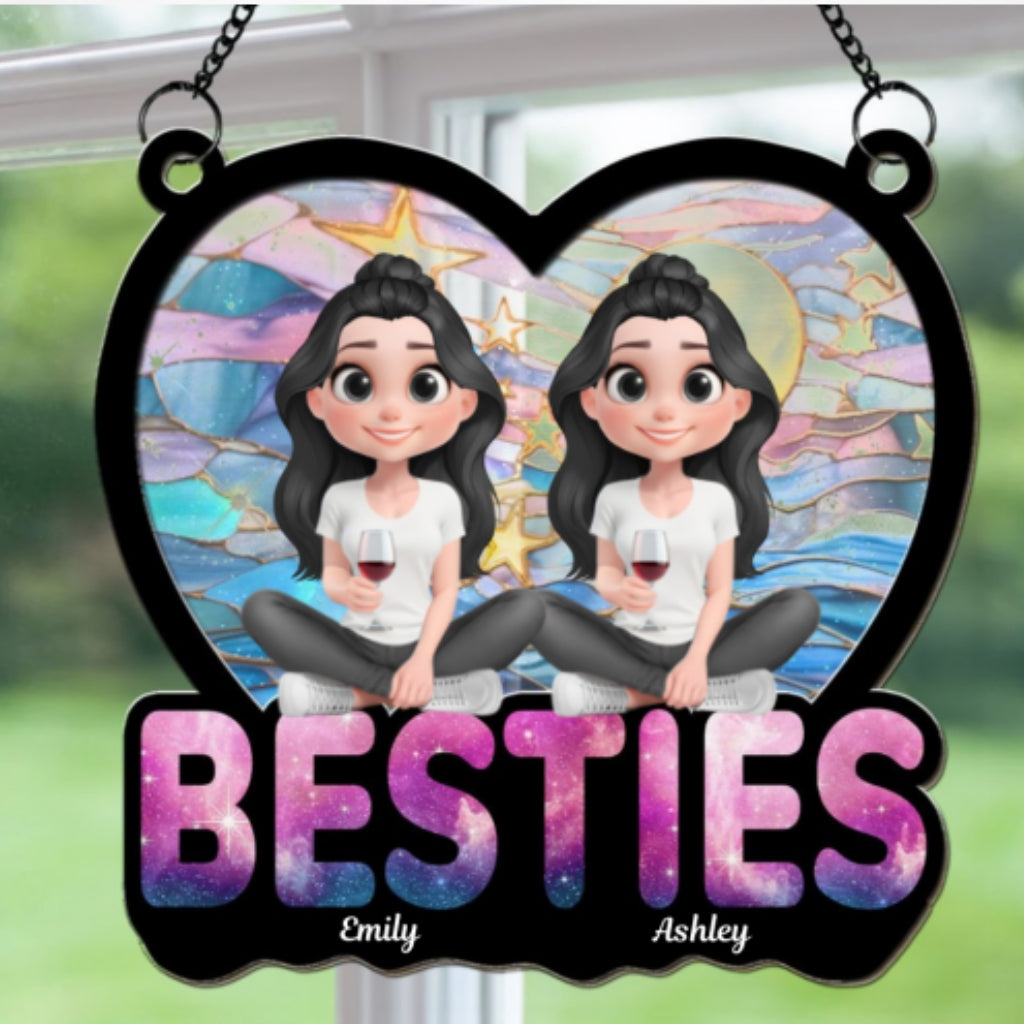 Stars And Moon - Personalized Custom Suncatcher 