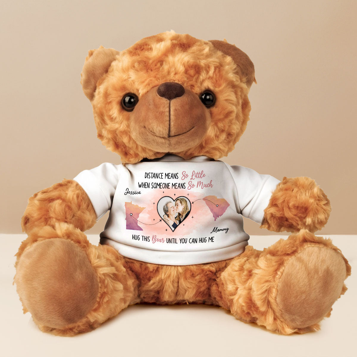 Distance Means So Little - Personalized Custom Cuddle Bear