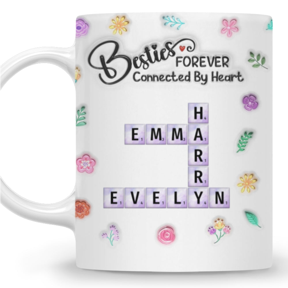 Sister Connect By Heart Forever - Personalized Custom 3D Inflated Effect Coffee Mug