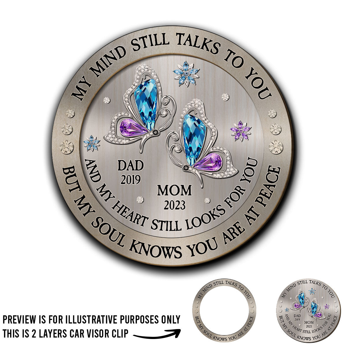 My Soul Knows You Are At Peace - Personalized Custom Car Visor Clip