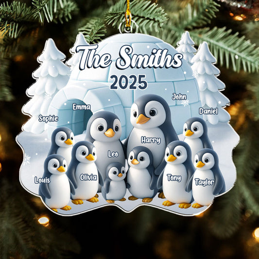 Penguin Family - Personalized Custom Acrylic Ornament