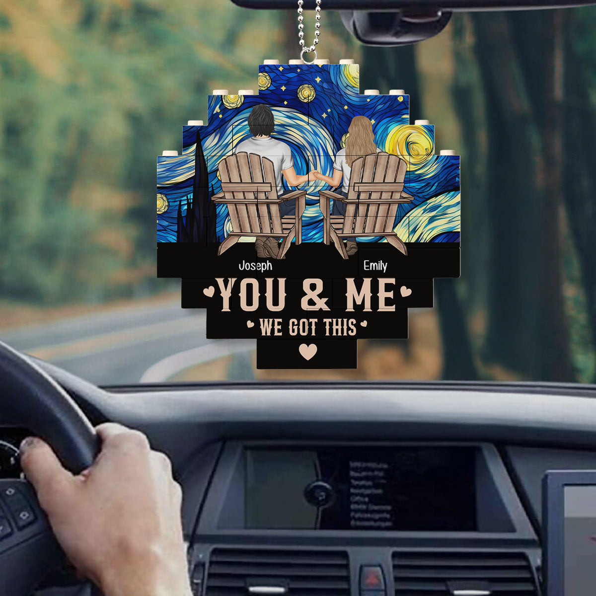 Me And You - Personalized Custom Puzzle Car Ornament