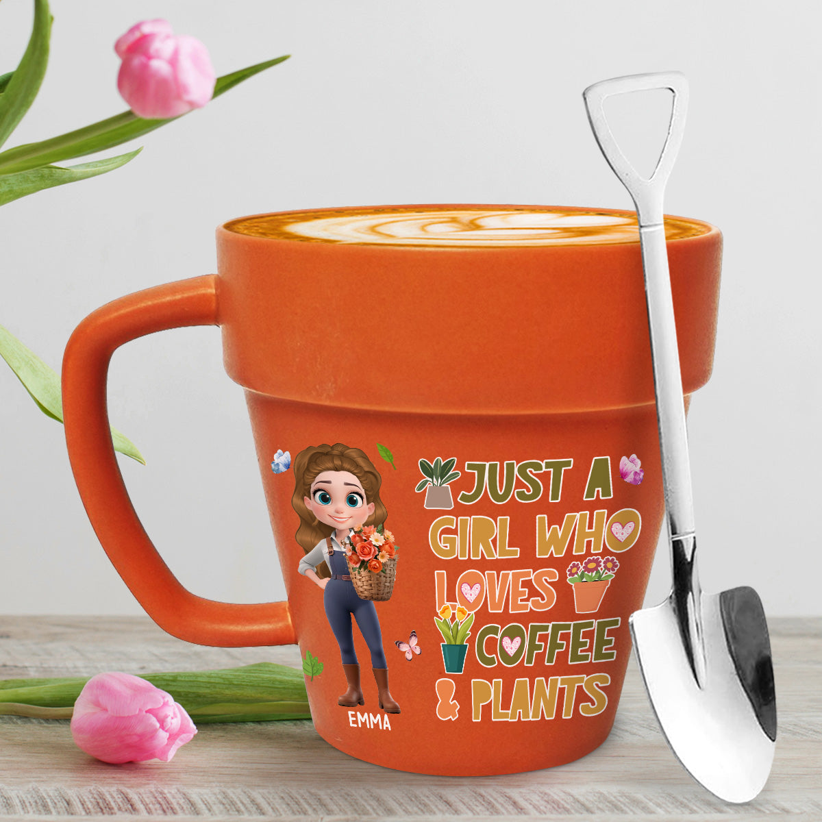 Just A Girl Who Loves Coffee - Personalized Custom Plant Pot Mug