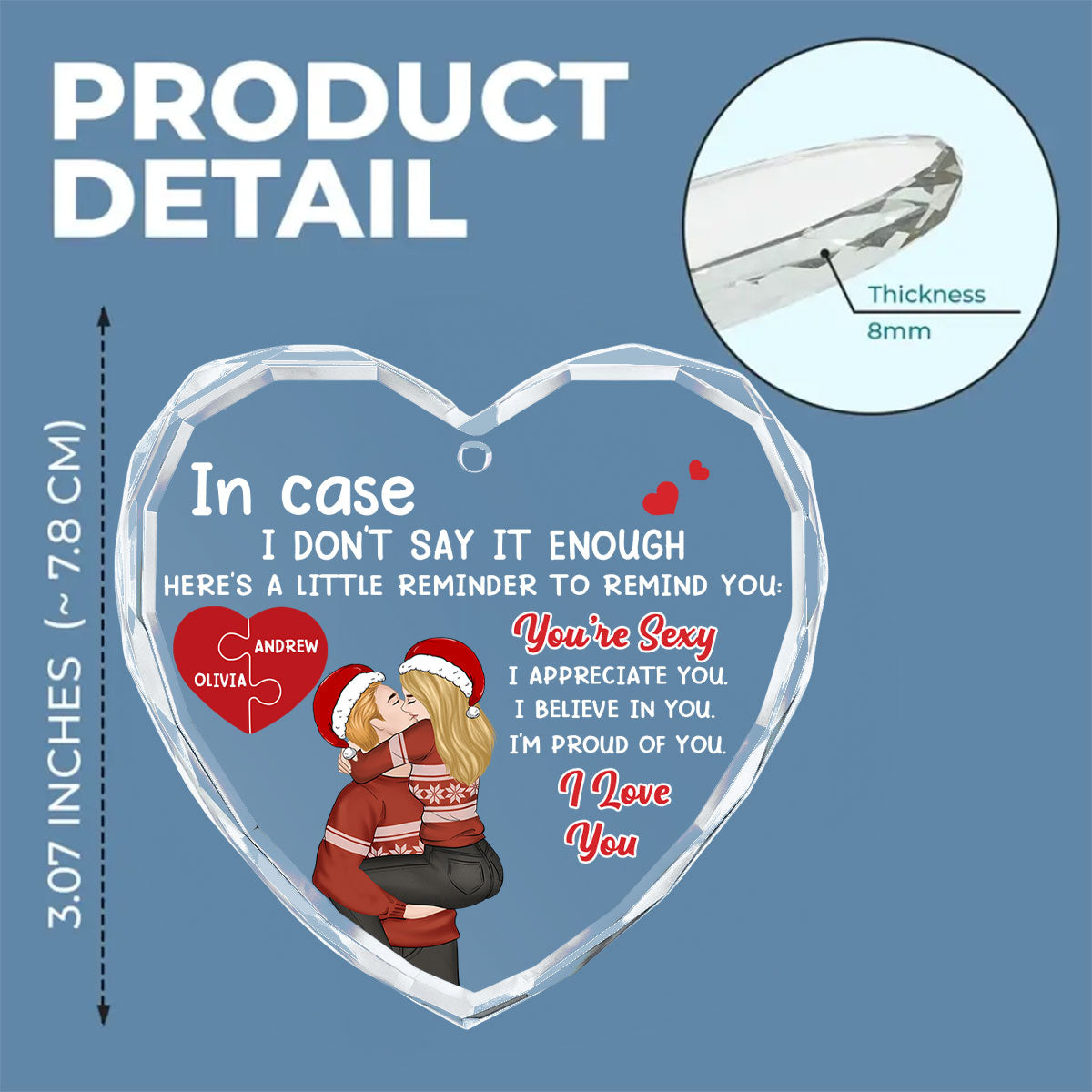 Proud Of You Love - Personalized Custom Glass Ornament