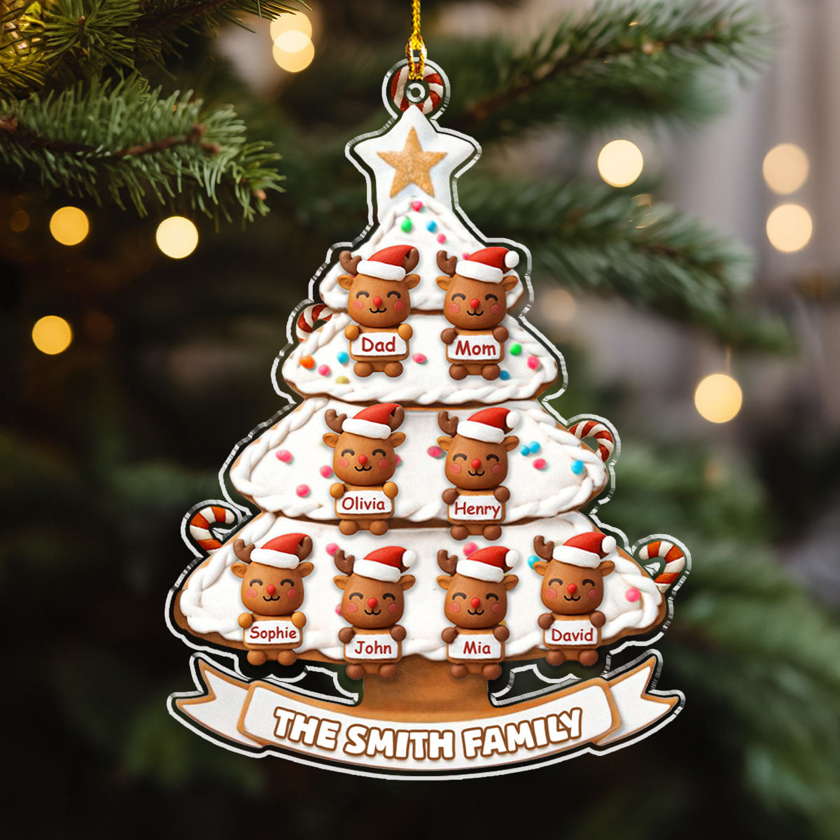 Sweet Family Christmas Tree - Personalized Custom Acrylic Ornament