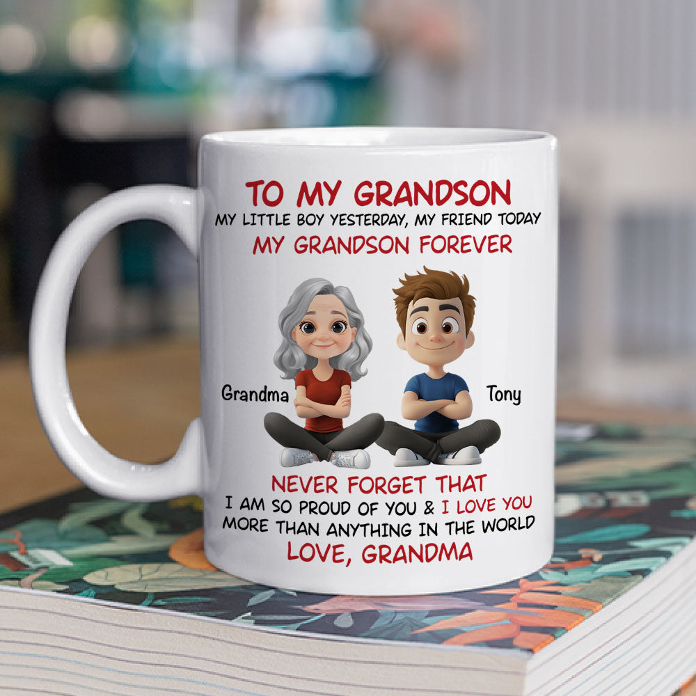 Grandson You Are My Little Boy Yesterday - Personalized Custom Coffee Mug