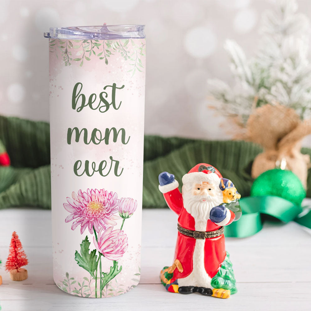 Birthflower Mom Grandma - Personalized Custom Skinny Tumbler