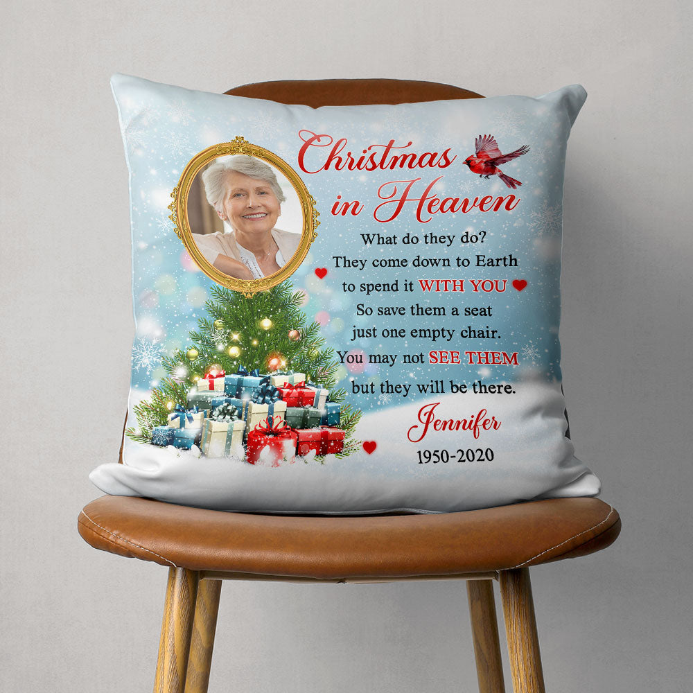 Christmas In Heaven - Personalized Custom Throw Pillow
