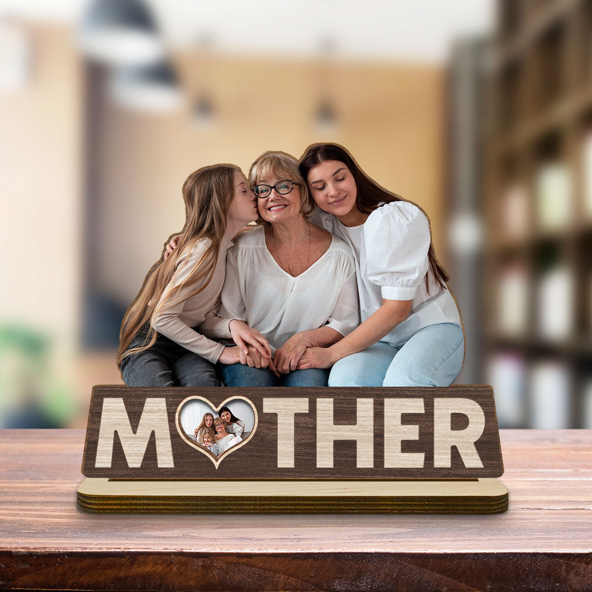 Forever My Mom - Personalized Custom 2-Layer Wood Plaque With Flat Base