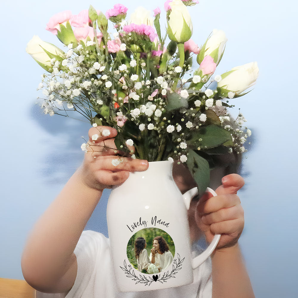 Lovely Grandma Nana Nini - Personalized Custom Home Decor Flower Vase