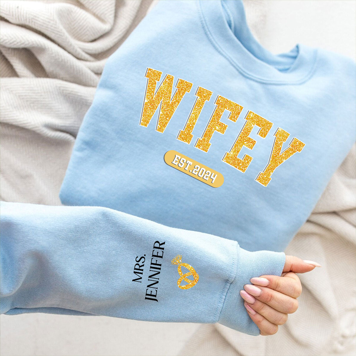 Being Wifey Est - Personalized Custom Long Sleeve T-shirt