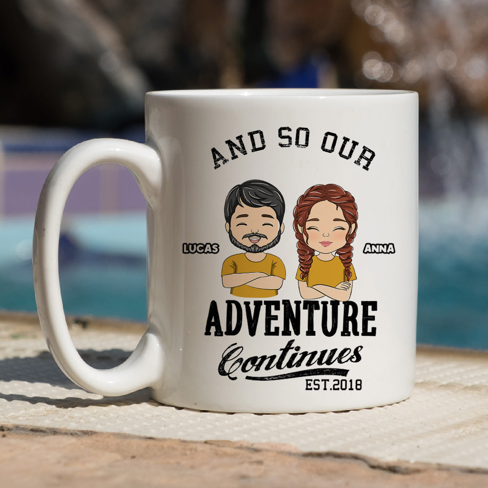 The Adventure Continues - Personalized Custom Coffee Mug