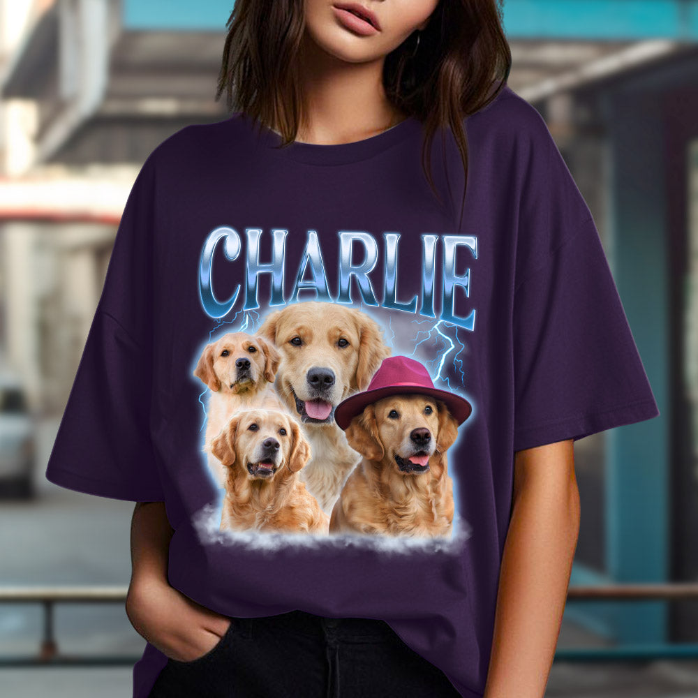 Custom Pet Face Vintage Version 8 - Personalized Custom Unisex T-shirt