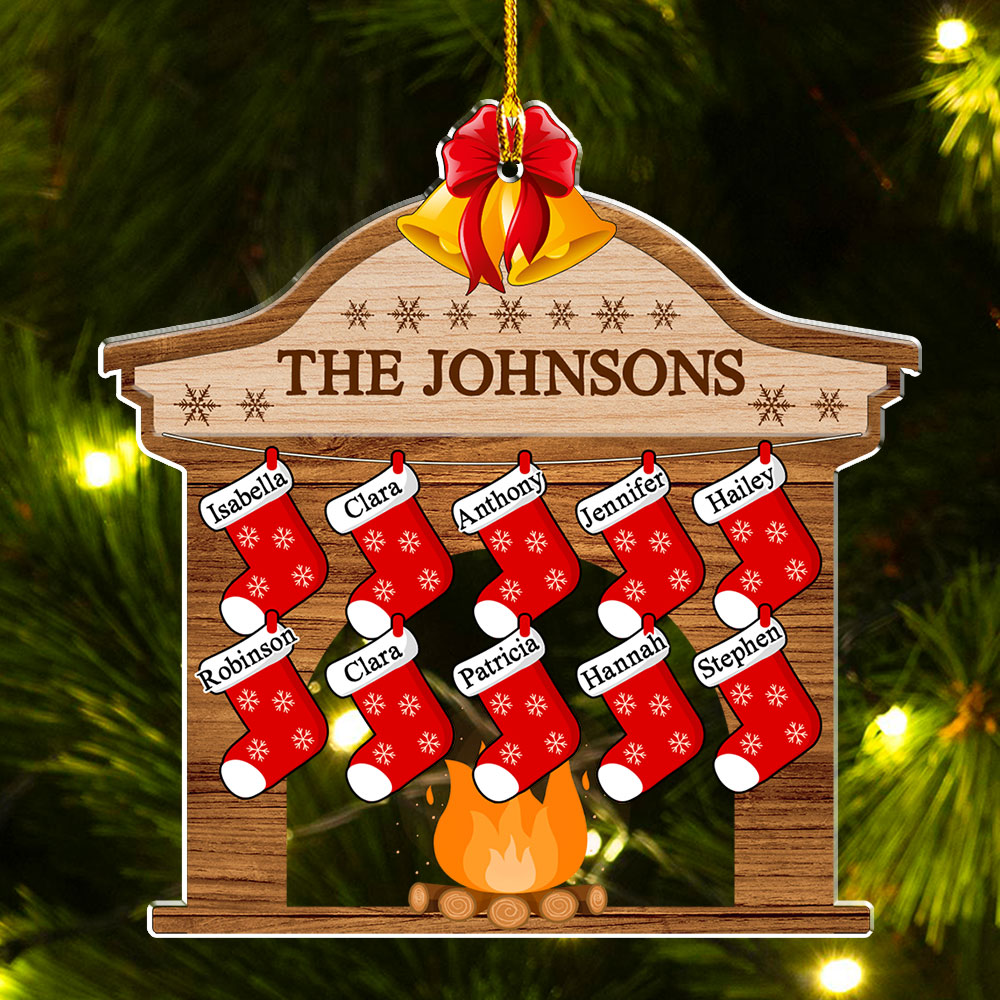 Christmas Fireplace - Personalized Custom Acrylic Ornament