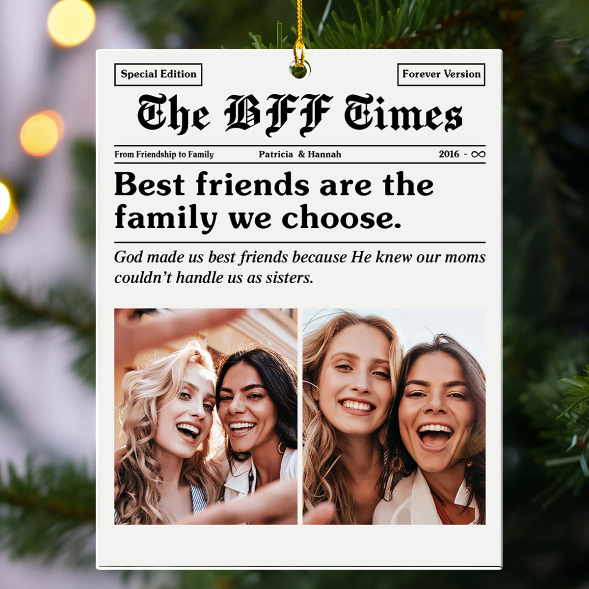 The BFF Times - Personalized Custom Acrylic Ornament