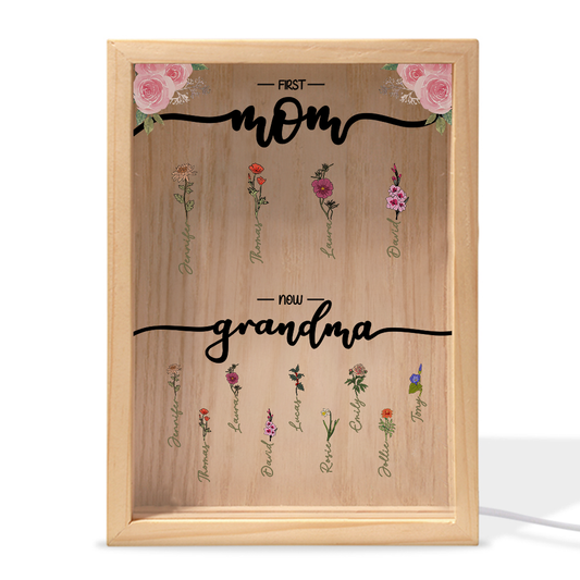 First Mom Now Grandma - Personalized Frame Light Box
