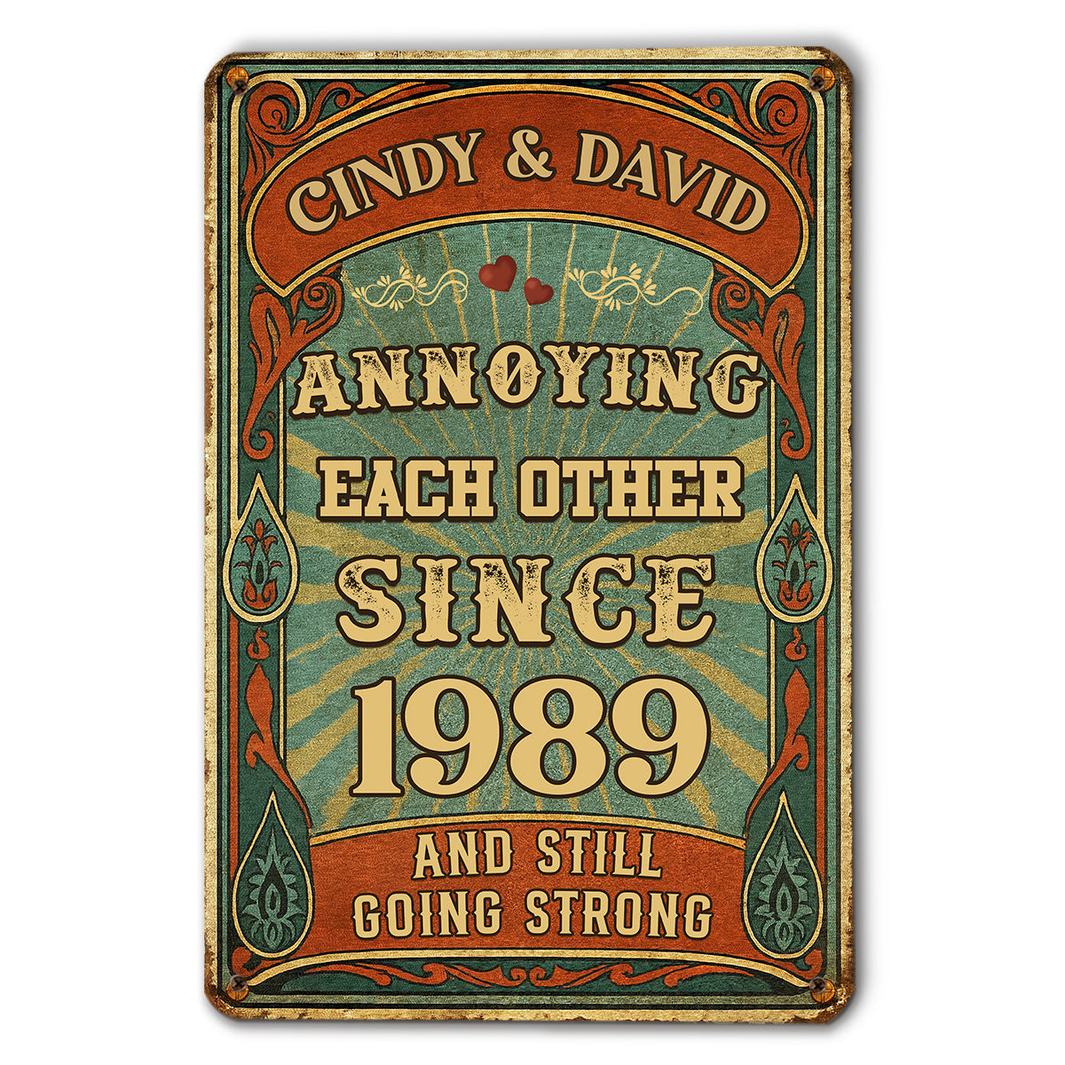 Love You Then - Personalized Custom Metal Sign