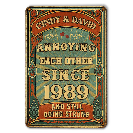 Love You Then - Personalized Custom Metal Sign