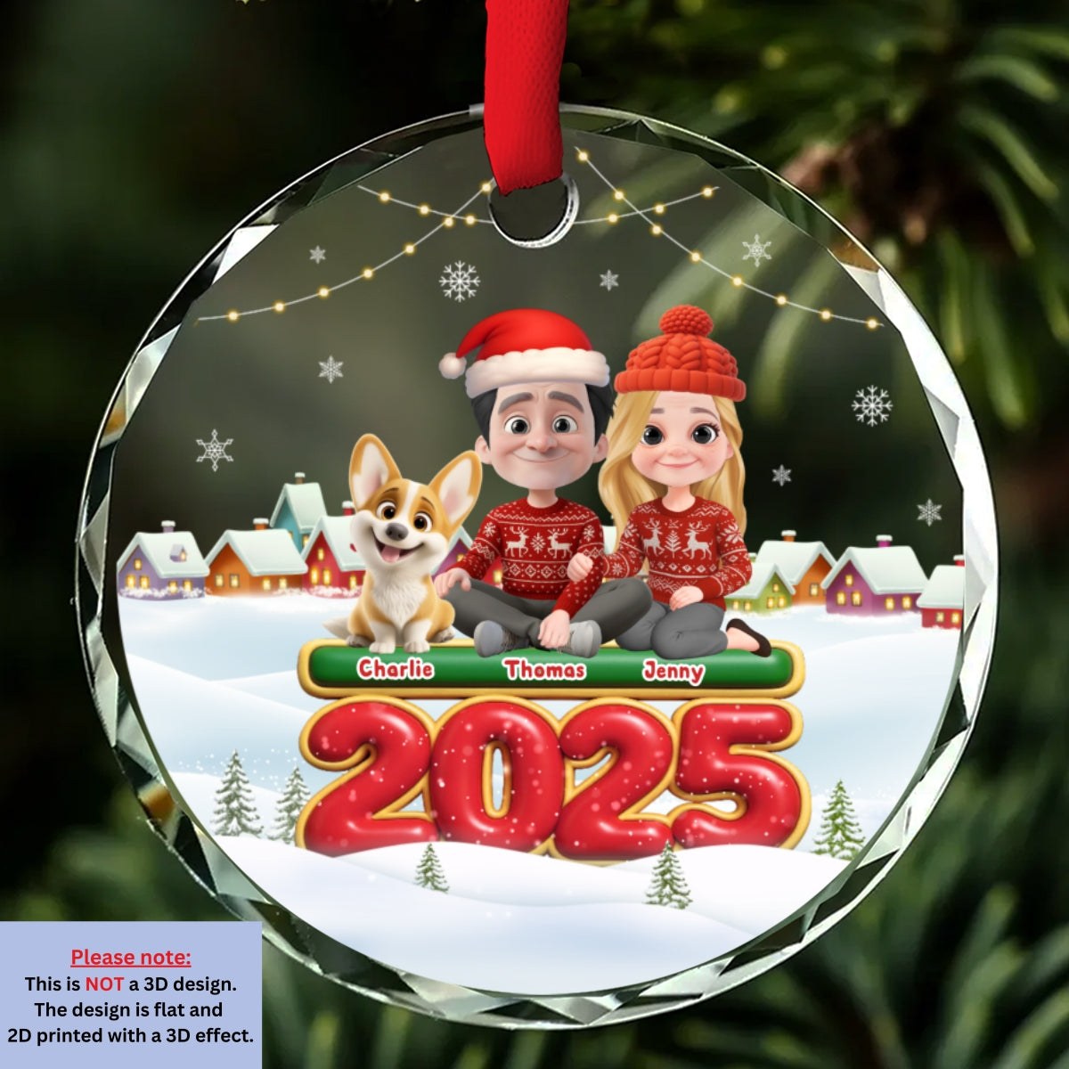 We And Our Dog - Personalized Custom Glass Ornament