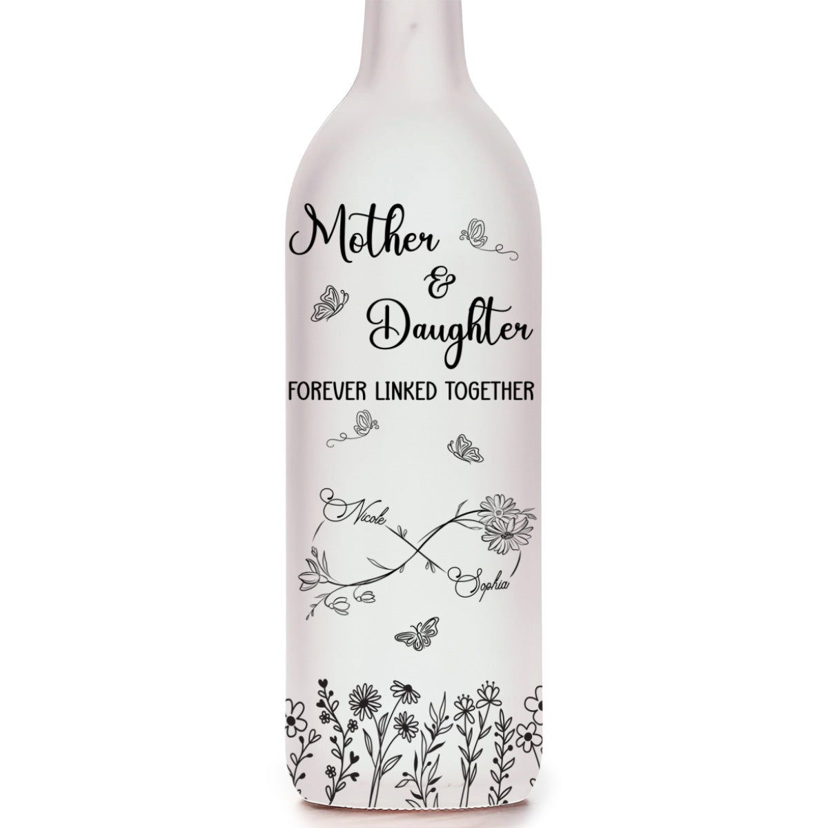 Forever Linked Together - Personalized Custom Bottle Lamp