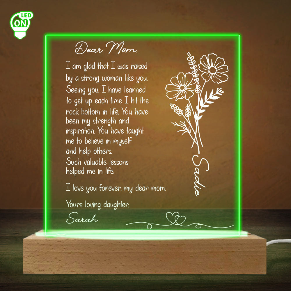 Hand Written Letter Gift For Mom - Personalized Custom LED Light