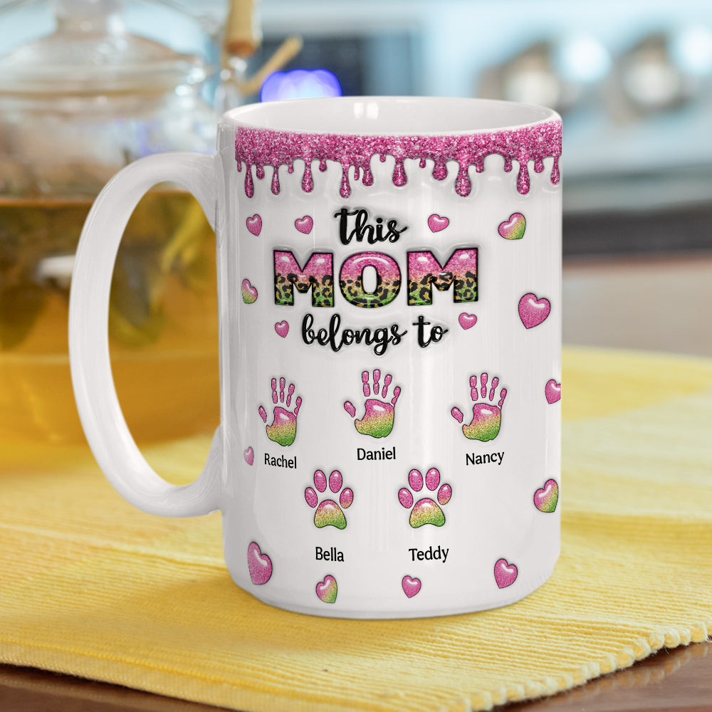 This Mom Grandma Belongs To - Personalized Custom 3D Inflated Effect Mug