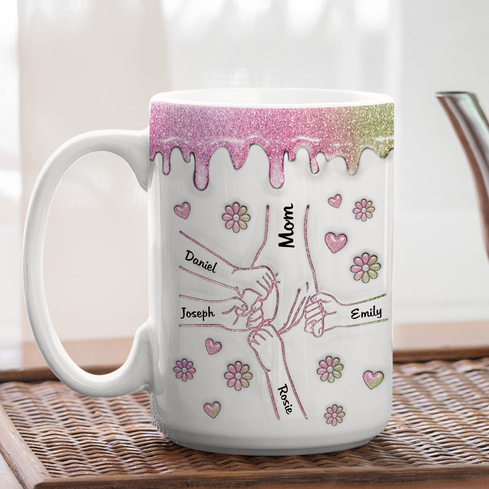 Hold Our Hands And Our Hearts - Personalized Custom 3D Inflated Effect Mug