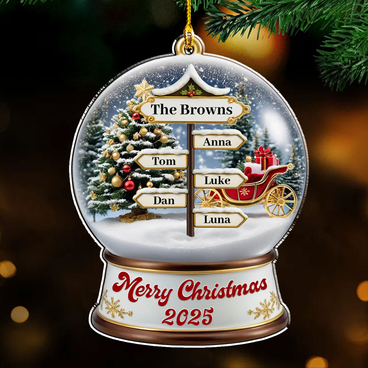 Family Love Christmas - Personalized Custom Acrylic Ornament