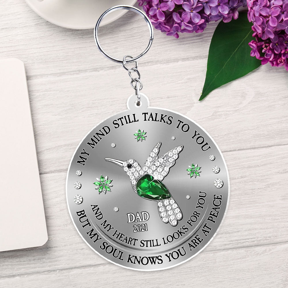 Cardinal Hummingbird My Mind My Heart My Soul - Personalized Custom Acrylic Keychain