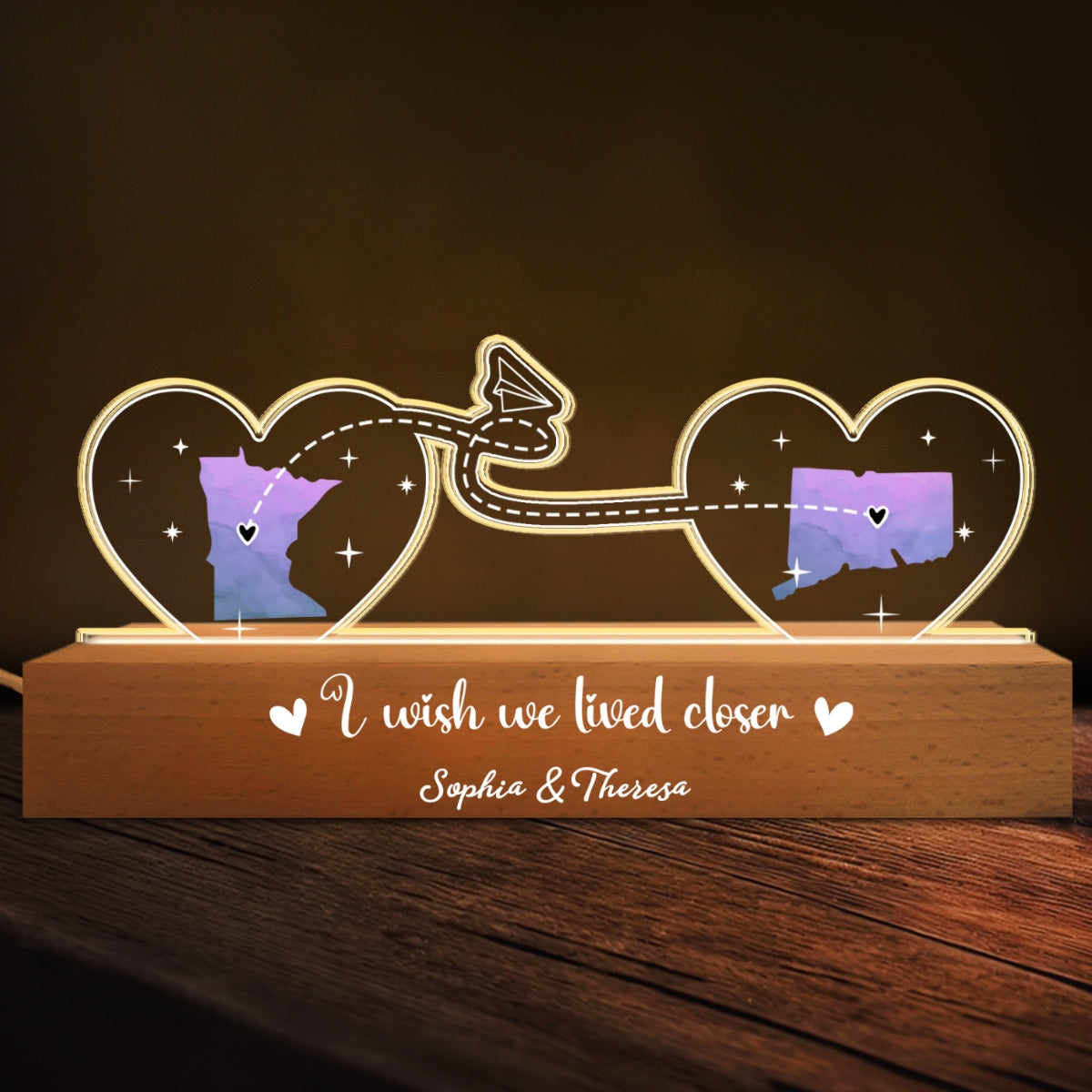 True Friendship Is A Precious Gift - Personalized Custom Acrylic Letters 3D LED Night Light