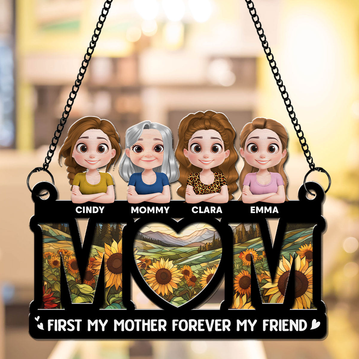 First My Mother Forever My Friend - Personalized Custom Suncatcher
