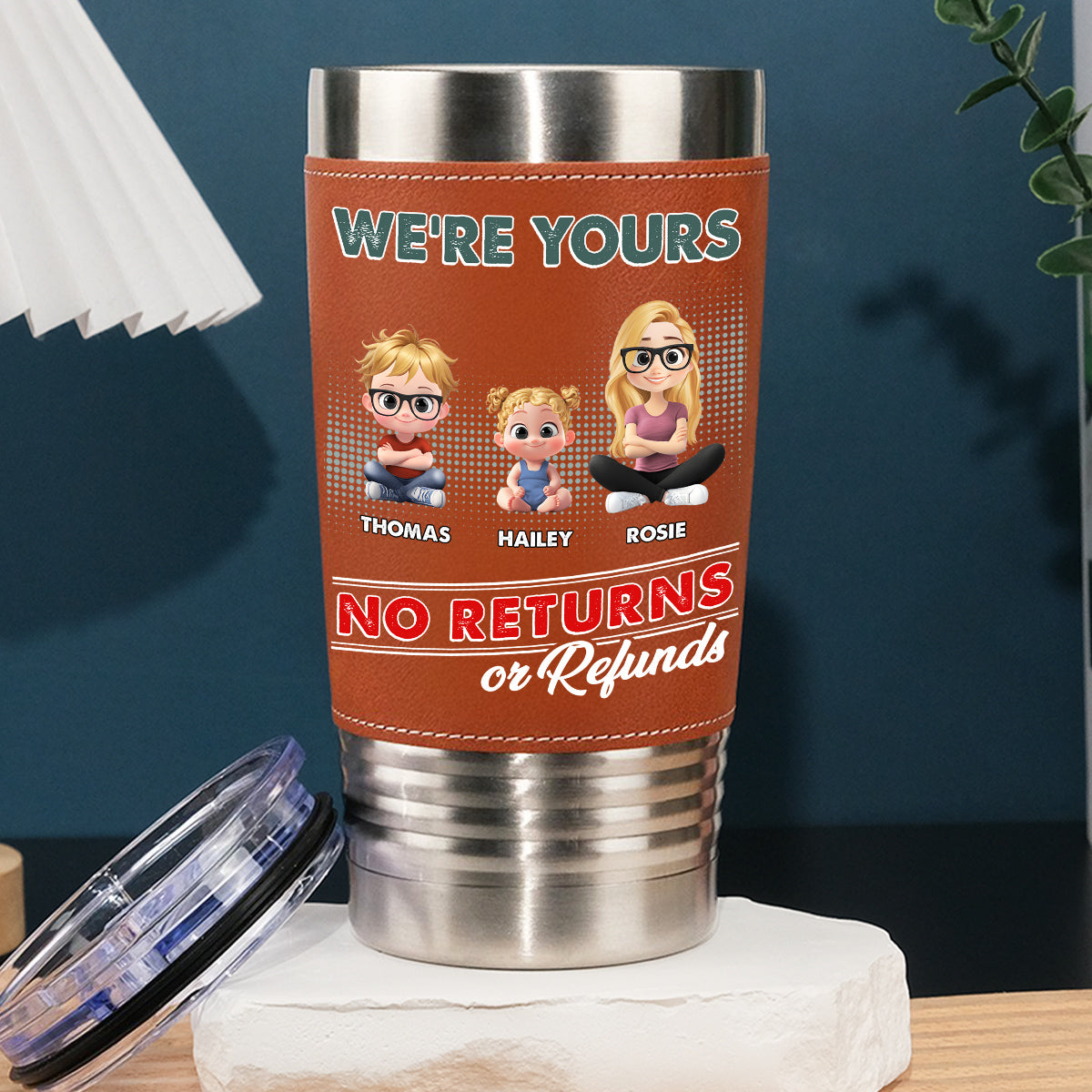 No Refund -  Personalized Custom Leather Tumbler