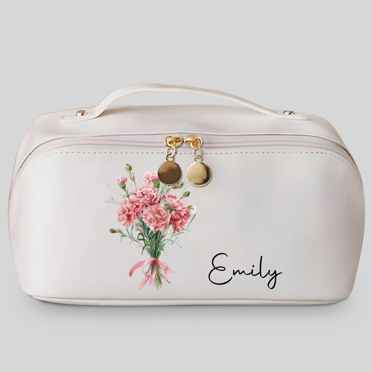 Flowers Do Not Tell They Show - Personalized Custom Leather Makeup Bag