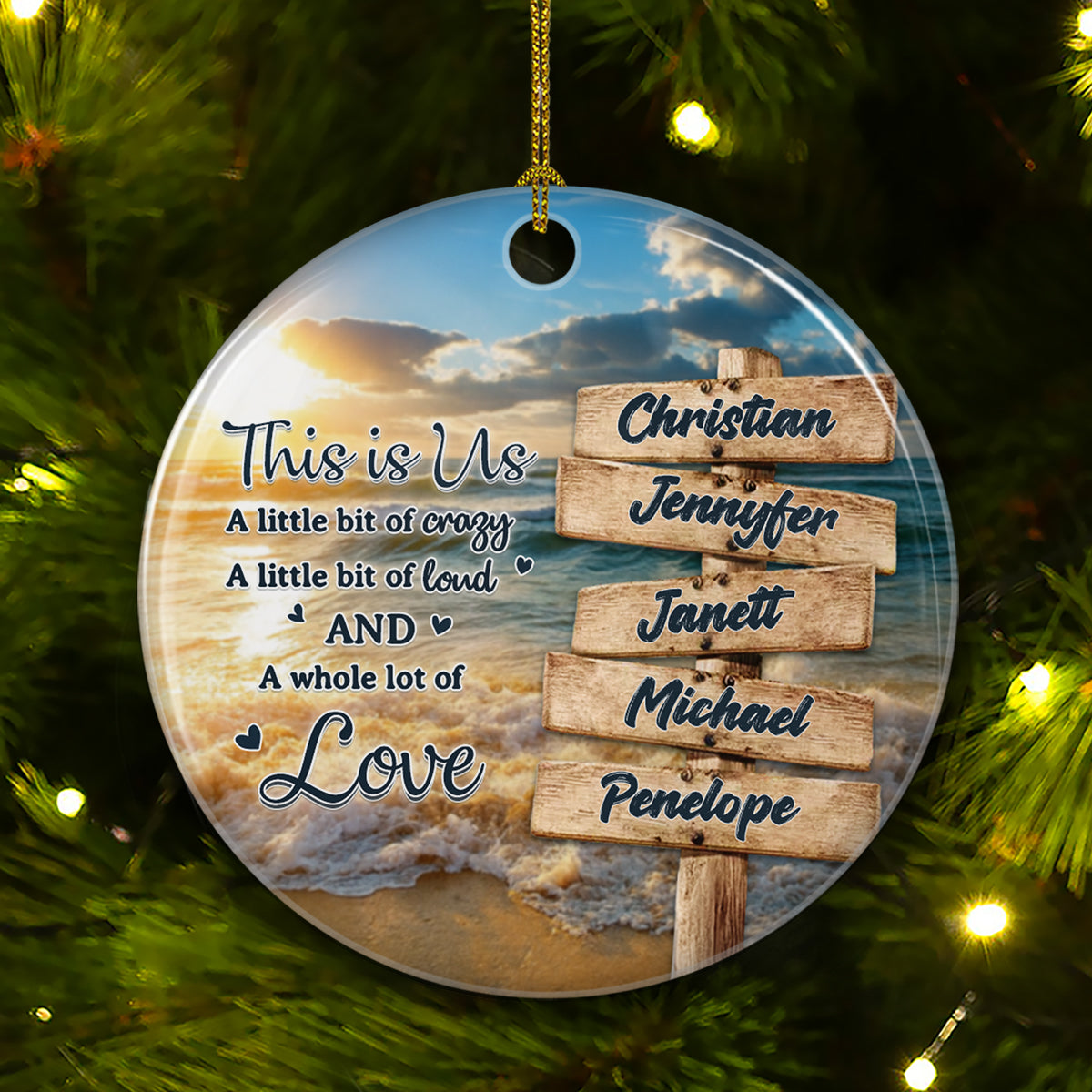 Family A Whole Lot Of Love - Personalized Custom Ceramic Ornament