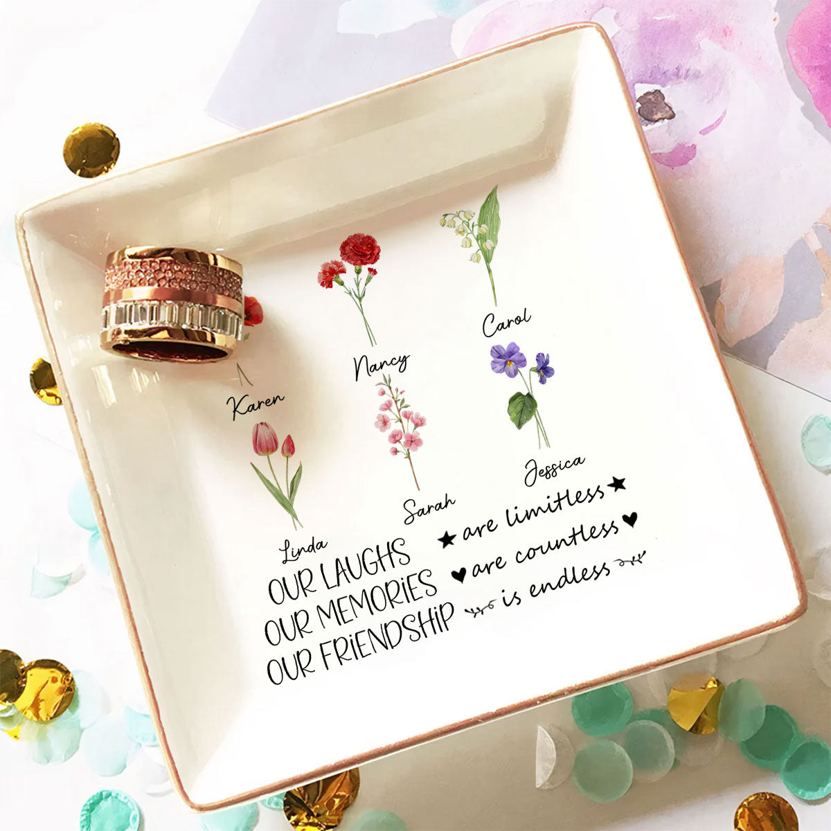 Friendship - Personalized Custom Jewelry Dish