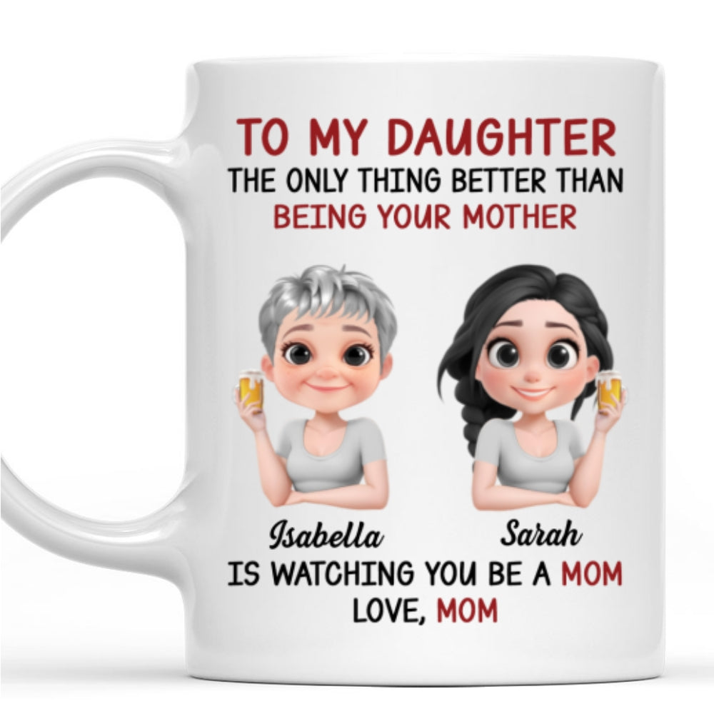 Watching You Be A Mom - Personalized Custom Coffee Mug