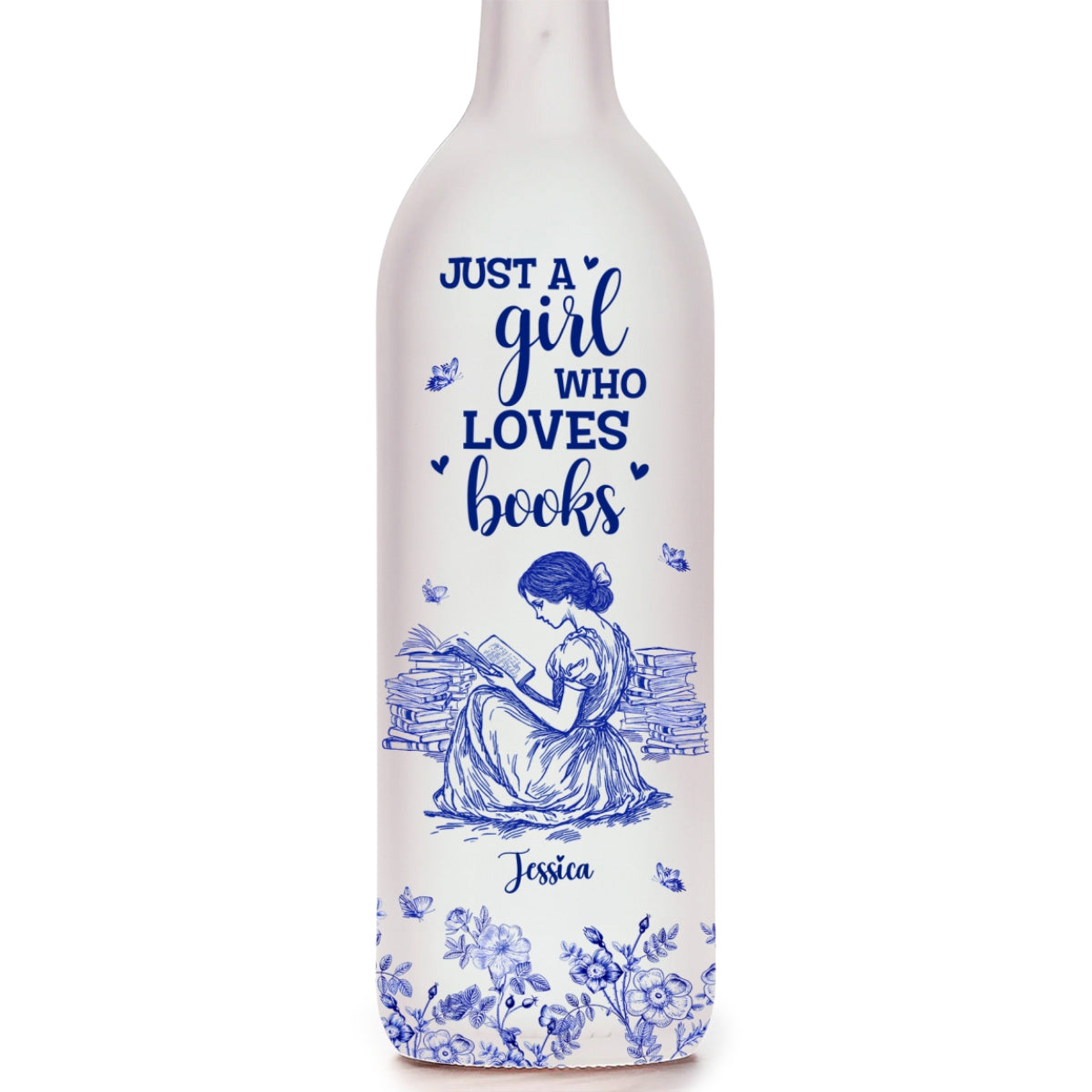 A Girl Who Loves Books - Personalized Custom Bottle Lamp