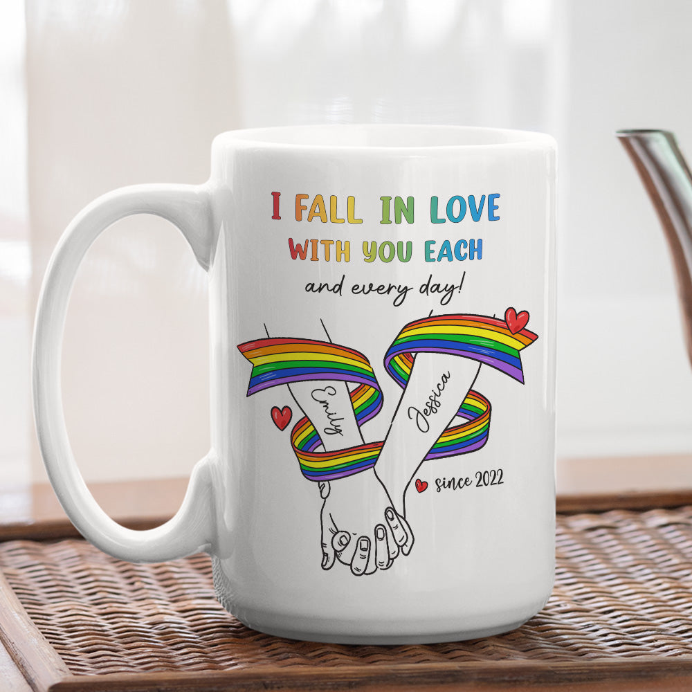 Love Grows Stronger Each Day - Personalized Custom Coffee Mug