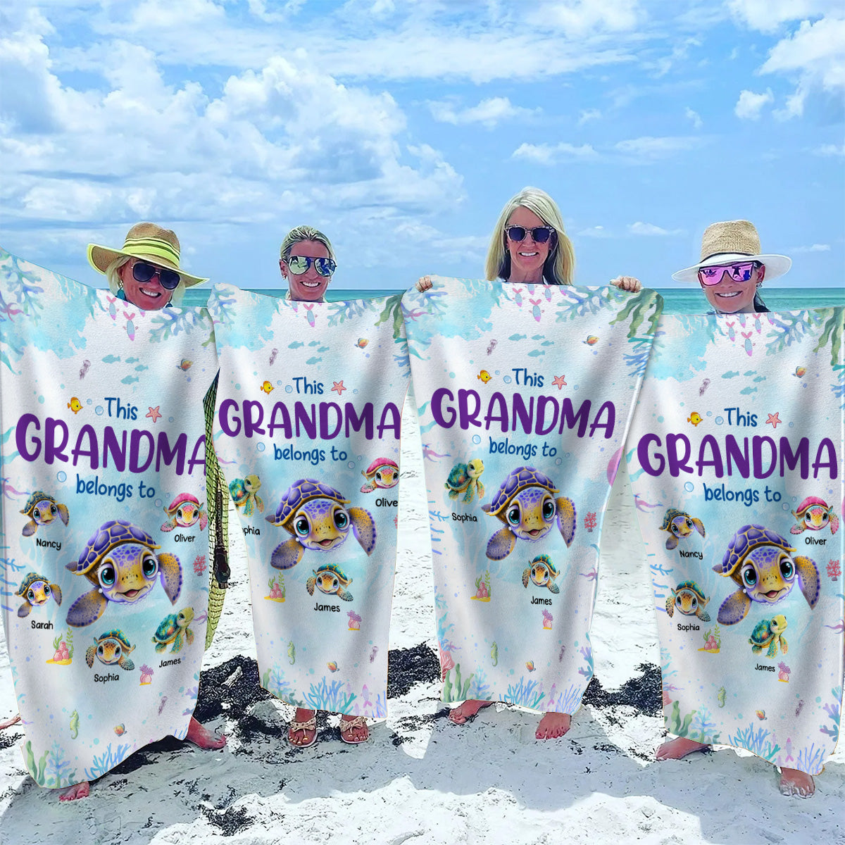 I Love Being Nana - Personalized Custom Beach Towel