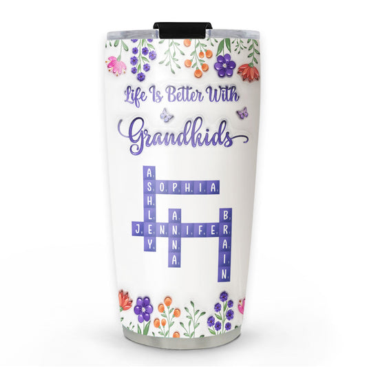 Life Is Better With Lovely Grandkids - Personalized Custom 3D Inflated Effect Tumbler
