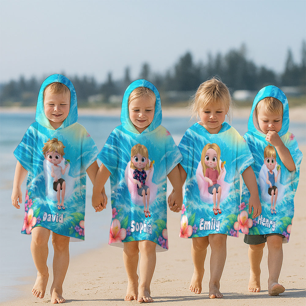 My Forever Love - Personalized Custom Hooded Beach Towel