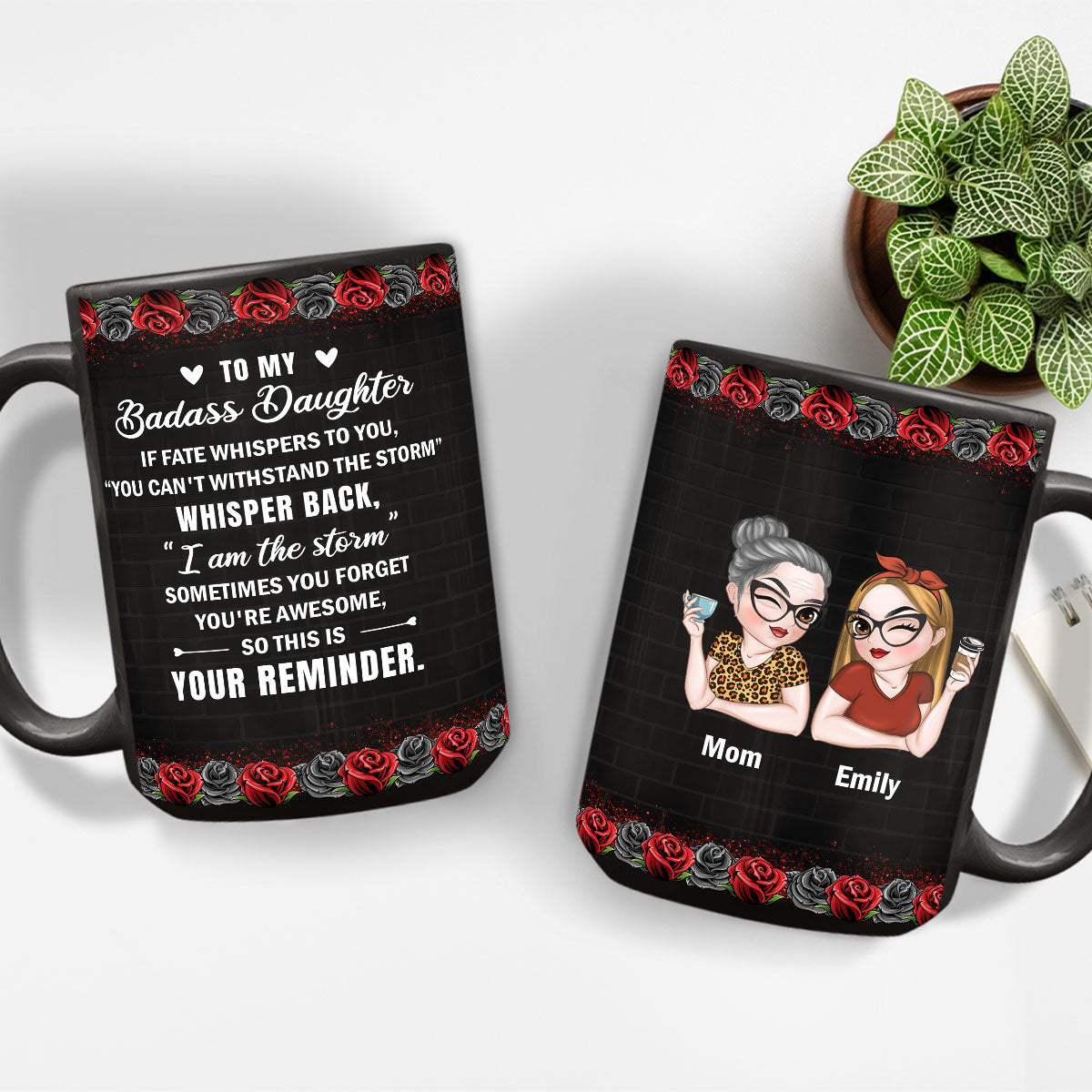 For The Strongest Daughter - Personalized Custom Coffee Mug