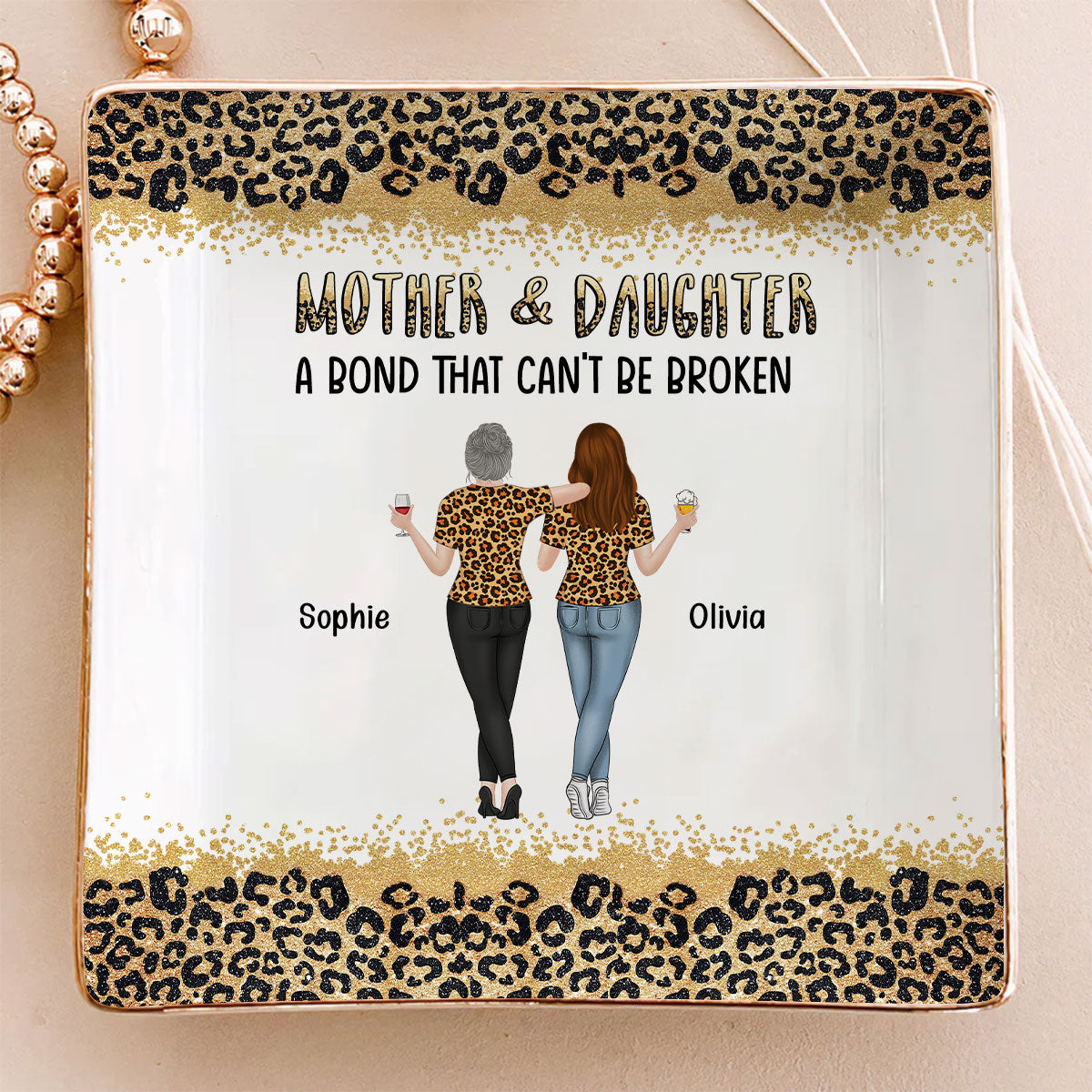 Mom And Daughter - Personalized Custom Jewelry Dish