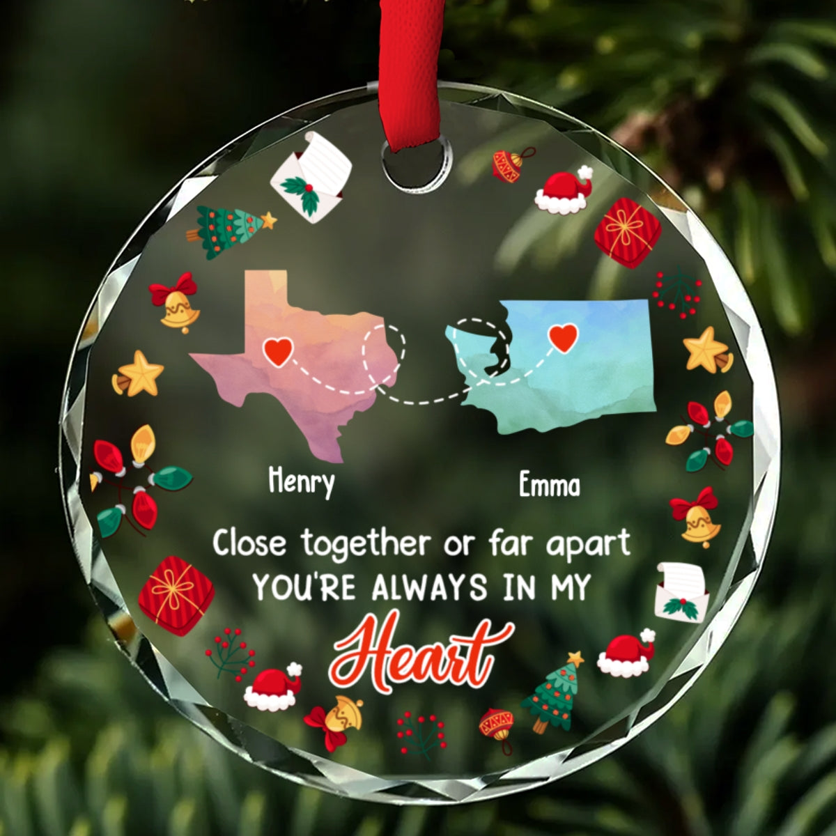Family Is The Best - Personalized Custom Glass Ornament