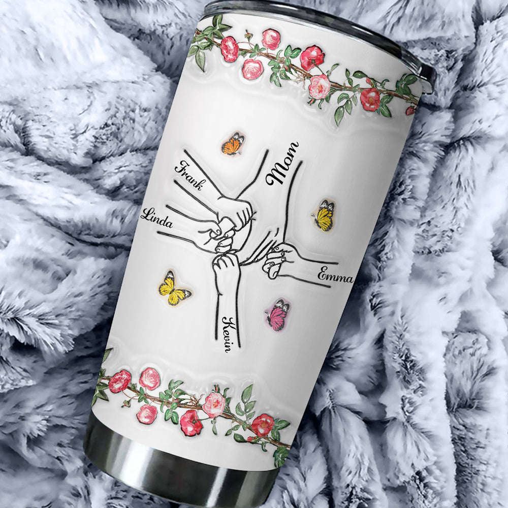 You Hold My Hand And My Heart - Personalized Custom 3D Inflated Effect Tumbler