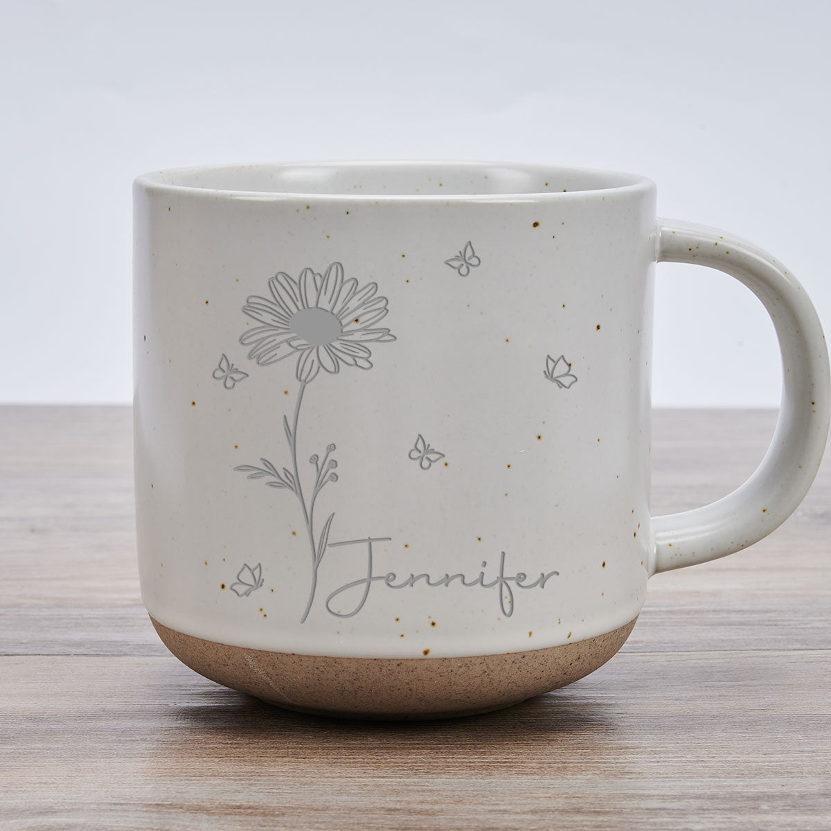 Live Wildly And Beautifully Like Flowers - Personalized Custom Engraved Pottery Mug